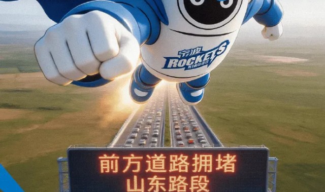 宁波男篮分享明日对阵山东海报：前方道路拥堵，山东路段